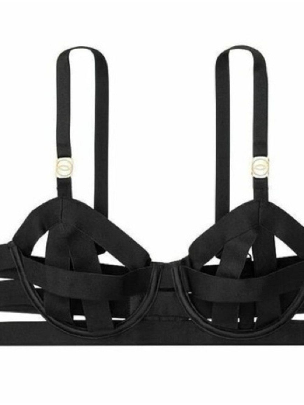 Victoria’s Secret Unlined Strappy Black Bra 34C NWT - Picture 2 of 10